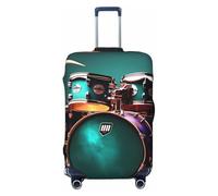 NBSKSDLK Travel Luggage Cover Cool Drum Set Suitcase Protector Anti-Scratch Washable Baggage Covers Elastic Suitcase Cover Tsa Approved Baggage Protector Fit 18-32 Inch Luggage, Black, M