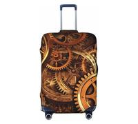NBSKSDLK Travel Luggage Cover Cool Steampunk Gears Suitcase Protector Anti-Scratch Washable Baggage Covers Elastic Suitcase Cover Tsa Approved Baggage Protector Fit 18-32 Inch Luggage, Black, XL