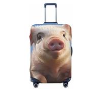 NBSKSDLK Travel Luggage Cover Cute Pig Suitcase Protector Anti-Scratch Washable Baggage Covers Elastic Suitcase Cover Tsa Approved Baggage Protector Fit 18-32 Inch Luggage, Black, L
