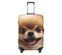 NBSKSDLK Travel Luggage Cover cute pomeranian Suitcase Protector Anti-Scratch Washable Baggage Covers Elastic Suitcase Cover Tsa Approved Baggage Protector Fit 18-32 Inch Luggage, Black, S