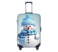 NBSKSDLK Travel Luggage Cover Cute Snowman Suitcase Protector Anti-Scratch Washable Baggage Covers Elastic Suitcase Cover Tsa Approved Baggage Protector Fit 18-32 Inch Luggage, Black, M