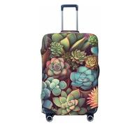 NBSKSDLK Travel Luggage Cover Cute Succulents Suitcase Protector Anti-Scratch Washable Baggage Covers Elastic Suitcase Cover Tsa Approved Baggage Protector Fit 18-32 Inch Luggage, Black, XL