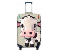 NBSKSDLK Travel Luggage Cover Cute White Cow Suitcase Protector Anti-Scratch Washable Baggage Covers Elastic Suitcase Cover Tsa Approved Baggage Protector Fit 18-32 Inch Luggage, Black, XL