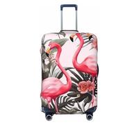 NBSKSDLK Travel Luggage Cover Flamingo Floral Printed Suitcase Protector Anti-Scratch Washable Baggage Covers Elastic Suitcase Cover Tsa Approved Baggage Protector Fit 18-32 Inch Luggage, Black, XL