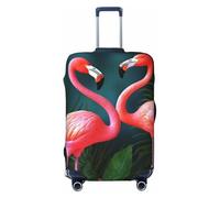 NBSKSDLK Travel Luggage Cover Flamingo Flowers Suitcase Protector Anti-Scratch Washable Baggage Covers Elastic Suitcase Cover Tsa Approved Baggage Protector Fit 18-32 Inch Luggage, Black, M