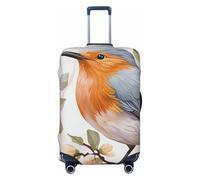 NBSKSDLK Travel Luggage Cover Floral Print Watercolor Robin Bird Suitcase Protector Anti-Scratch Washable Baggage Covers Elastic Suitcase Cover Tsa Approved Baggage Protector Fit 18-32 Inch Luggage