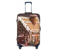 NBSKSDLK Travel Luggage Cover Gingerbread House Suitcase Protector Anti-Scratch Washable Baggage Covers Elastic Suitcase Cover Tsa Approved Baggage Protector Fit 18-32 Inch Luggage, Black, XL