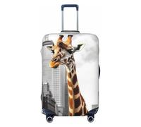 NBSKSDLK Travel Luggage Cover giraffe in new york Suitcase Protector Anti-Scratch Washable Baggage Covers Elastic Suitcase Cover Tsa Approved Baggage Protector Fit 18-32 Inch Luggage, Black, M