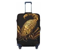 NBSKSDLK Travel Luggage Cover gold scorpion Suitcase Protector Anti-Scratch Washable Baggage Covers Elastic Suitcase Cover Tsa Approved Baggage Protector Fit 18-32 Inch Luggage, Black, XL