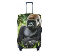 NBSKSDLK Travel Luggage Cover Gorilla in the Grass Suitcase Protector Anti-Scratch Washable Baggage Covers Elastic Suitcase Cover Tsa Approved Baggage Protector Fit 18-32 Inch Luggage, Black, S