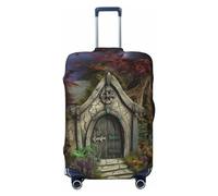 NBSKSDLK Travel Luggage Cover Gothic Fairy Garden Suitcase Protector Anti-Scratch Washable Baggage Covers Elastic Suitcase Cover Tsa Approved Baggage Protector Fit 18-32 Inch Luggage, Black, M
