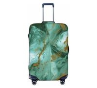 NBSKSDLK Travel Luggage Cover Green Gold Marble Suitcase Protector Anti-Scratch Washable Baggage Covers Elastic Suitcase Cover Tsa Approved Baggage Protector Fit 18-32 Inch Luggage, Black, XL