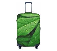 NBSKSDLK Travel Luggage Cover Green Leaves Suitcase Protector Anti-Scratch Washable Baggage Covers Elastic Suitcase Cover Tsa Approved Baggage Protector Fit 18-32 Inch Luggage, Black, XL