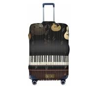 NBSKSDLK Travel Luggage Cover Guitar Piano Pattern Suitcase Protector Anti-Scratch Washable Baggage Covers Elastic Suitcase Cover Tsa Approved Baggage Protector Fit 18-32 Inch Luggage, Black, L