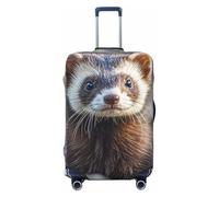 NBSKSDLK Travel Luggage Cover Hairy Ferret Suitcase Protector Anti-Scratch Washable Baggage Covers Elastic Suitcase Cover Tsa Approved Baggage Protector Fit 18-32 Inch Luggage, Black, M