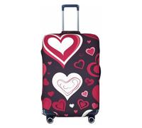 NBSKSDLK Travel Luggage Cover Happy Valentine's Day Suitcase Protector Anti-Scratch Washable Baggage Covers Elastic Suitcase Cover Tsa Approved Baggage Protector Fit 18-32 Inch Luggage, Black, XL