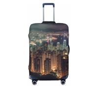NBSKSDLK Travel Luggage Cover Hong Kong Suitcase Protector Anti-Scratch Washable Baggage Covers Elastic Suitcase Cover Tsa Approved Baggage Protector Fit 18-32 Inch Luggage, Black, L