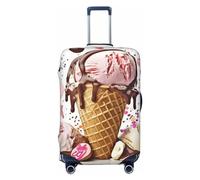 NBSKSDLK Travel Luggage Cover Ice Cream Suitcase Protector Anti-Scratch Washable Baggage Covers Elastic Suitcase Cover Tsa Approved Baggage Protector Fit 18-32 Inch Luggage, Black, S