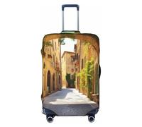 NBSKSDLK Travel Luggage Cover Italian Street Suitcase Protector Anti-Scratch Washable Baggage Covers Elastic Suitcase Cover Tsa Approved Baggage Protector Fit 18-32 Inch Luggage, Black, L