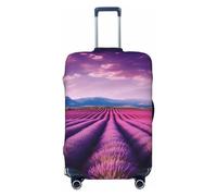 NBSKSDLK Travel Luggage Cover lavender fields Suitcase Protector Anti-Scratch Washable Baggage Covers Elastic Suitcase Cover Tsa Approved Baggage Protector Fit 18-32 Inch Luggage, Black, L