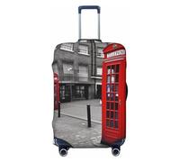 NBSKSDLK Travel Luggage Cover London Red Telephone Booth Suitcase Protector Anti-Scratch Washable Baggage Covers Elastic Suitcase Cover Tsa Approved Baggage Protector Fit 18-32 Inch Luggage, Black, L