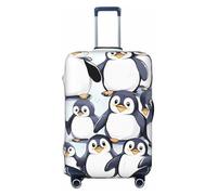 NBSKSDLK Travel Luggage Cover many Cute Baby Penguins Sketch Suitcase Protector Anti-Scratch Washable Baggage Covers Elastic Suitcase Cover Tsa Approved Baggage Protector Fit 18-32 Inch Luggage, Black
