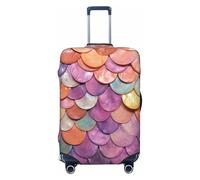 NBSKSDLK Travel Luggage Cover Mermaid scales background Suitcase Protector Anti-Scratch Washable Baggage Covers Elastic Suitcase Cover Tsa Approved Baggage Protector Fit 18-32 Inch Luggage, Black, M