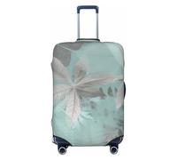 NBSKSDLK Travel Luggage Cover Mint Gray Leaves Suitcase Protector Anti-Scratch Washable Baggage Covers Elastic Suitcase Cover Tsa Approved Baggage Protector Fit 18-32 Inch Luggage, Black, M