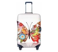 NBSKSDLK Travel Luggage Cover Music Butterfly Suitcase Protector Anti-Scratch Washable Baggage Covers Elastic Suitcase Cover Tsa Approved Baggage Protector Fit 18-32 Inch Luggage, Black, S