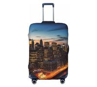 NBSKSDLK Travel Luggage Cover New York City Scenery Suitcase Protector Anti-Scratch Washable Baggage Covers Elastic Suitcase Cover Tsa Approved Baggage Protector Fit 18-32 Inch Luggage, Black, M