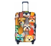 NBSKSDLK Travel Luggage Cover Oil Cute Schnauzer Dogs Suitcase Protector Anti-Scratch Washable Baggage Covers Elastic Suitcase Cover Tsa Approved Baggage Protector Fit 18-32 Inch Luggage, Black, M