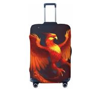 NBSKSDLK Travel Luggage Cover Orange Red Phoenix Suitcase Protector Anti-Scratch Washable Baggage Covers Elastic Suitcase Cover Tsa Approved Baggage Protector Fit 18-32 Inch Luggage, Black, M