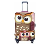 NBSKSDLK Travel Luggage Cover Owls family Suitcase Protector Anti-Scratch Washable Baggage Covers Elastic Suitcase Cover Tsa Approved Baggage Protector Fit 18-32 Inch Luggage, Black, M