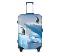 NBSKSDLK Travel Luggage Cover Penguins On The Iceberg Suitcase Protector Anti-Scratch Washable Baggage Covers Elastic Suitcase Cover Tsa Approved Baggage Protector Fit 18-32 Inch Luggage, Black, M
