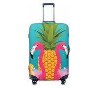 NBSKSDLK Travel Luggage Cover Pineapple Flamingo Suitcase Protector Anti-Scratch Washable Baggage Covers Elastic Suitcase Cover Tsa Approved Baggage Protector Fit 18-32 Inch Luggage, Black, M