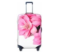 NBSKSDLK Travel Luggage Cover Pink Flowers Suitcase Protector Anti-Scratch Washable Baggage Covers Elastic Suitcase Cover Tsa Approved Baggage Protector Fit 18-32 Inch Luggage, Black, M