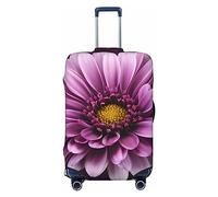 NBSKSDLK Travel Luggage Cover Purple Chrysanthemum Suitcase Protector Anti-Scratch Washable Baggage Covers Elastic Suitcase Cover Tsa Approved Baggage Protector Fit 18-32 Inch Luggage, Black, S