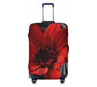 NBSKSDLK Travel Luggage Cover Red Flower Suitcase Protector Anti-Scratch Washable Baggage Covers Elastic Suitcase Cover Tsa Approved Baggage Protector Fit 18-32 Inch Luggage, Black, S