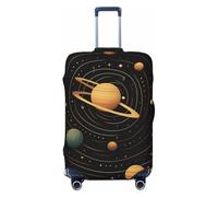 NBSKSDLK Travel Luggage Cover Retro astronomical pattern Suitcase Protector Anti-Scratch Washable Baggage Covers Elastic Suitcase Cover Tsa Approved Baggage Protector Fit 18-32 Inch Luggage, Black, M