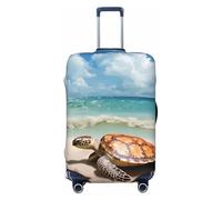 NBSKSDLK Travel Luggage Cover Sea Turtle Starfish Suitcase Protector Anti-Scratch Washable Baggage Covers Elastic Suitcase Cover Tsa Approved Baggage Protector Fit 18-32 Inch Luggage, Black, M