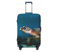 NBSKSDLK Travel Luggage Cover Sea Turtle Suitcase Protector Anti-Scratch Washable Baggage Covers Elastic Suitcase Cover Tsa Approved Baggage Protector Fit 18-32 Inch Luggage, Black, S