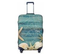 NBSKSDLK Travel Luggage Cover Shell Starfish Pattern Suitcase Protector Anti-Scratch Washable Baggage Covers Elastic Suitcase Cover Tsa Approved Baggage Protector Fit 18-32 Inch Luggage, Black, L