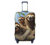 NBSKSDLK Travel Luggage Cover Sloth Family Suitcase Protector Anti-Scratch Washable Baggage Covers Elastic Suitcase Cover Tsa Approved Baggage Protector Fit 18-32 Inch Luggage, Black, S