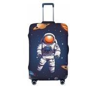 NBSKSDLK Travel Luggage Cover Space Astronaut Suitcase Protector Anti-Scratch Washable Baggage Covers Elastic Suitcase Cover Tsa Approved Baggage Protector Fit 18-32 Inch Luggage, Black, M