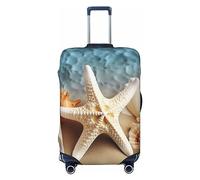 NBSKSDLK Travel Luggage Cover Starfish Coral and Seashell Suitcase Protector Anti-Scratch Washable Baggage Covers Elastic Suitcase Cover Tsa Approved Baggage Protector Fit 18-32 Inch Luggage, Black, M