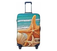 NBSKSDLK Travel Luggage Cover Starfish Seashell Beach Suitcase Protector Anti-Scratch Washable Baggage Covers Elastic Suitcase Cover Tsa Approved Baggage Protector Fit 18-32 Inch Luggage, Black, S