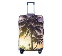 NBSKSDLK Travel Luggage Cover Summer Palm Tree Suitcase Protector Anti-Scratch Washable Baggage Covers Elastic Suitcase Cover Tsa Approved Baggage Protector Fit 18-32 Inch Luggage, Black, XL