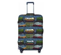 NBSKSDLK Travel Luggage Cover train Cars Suitcase Protector Anti-Scratch Washable Baggage Covers Elastic Suitcase Cover Tsa Approved Baggage Protector Fit 18-32 Inch Luggage, Black, XL