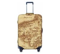 NBSKSDLK Travel Luggage Cover Treasure Map Vintage Suitcase Protector Anti-Scratch Washable Baggage Covers Elastic Suitcase Cover Tsa Approved Baggage Protector Fit 18-32 Inch Luggage, Black, XL