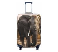 NBSKSDLK Travel Luggage Cover Tropical African Elephant Suitcase Protector Anti-Scratch Washable Baggage Covers Elastic Suitcase Cover Tsa Approved Baggage Protector Fit 18-32 Inch Luggage, Black, M